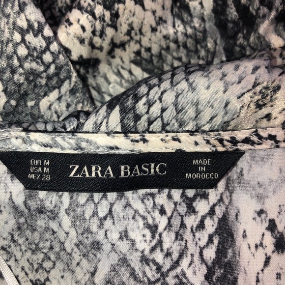 Zara Snake Skin Animal Print Silk Mini Dress - Picture 8 of 9